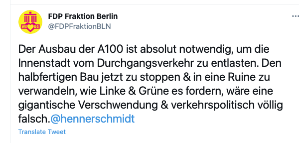 Berliner FDP-Propaganda für A100