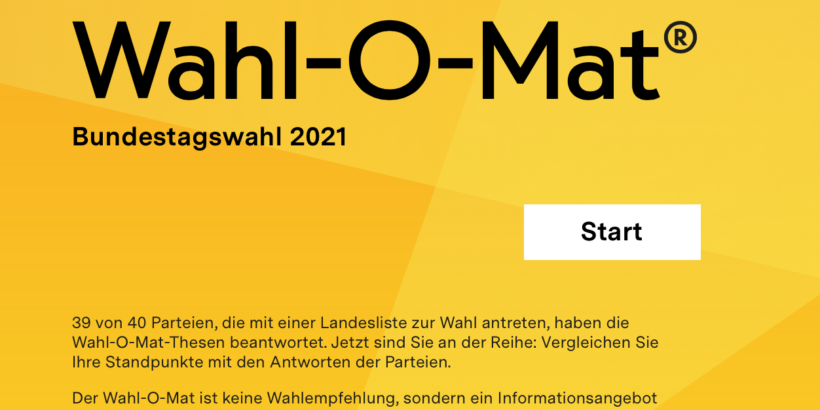 Wahlomat für Bundestagswahl 2021 steht online