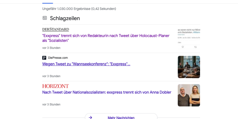 Google-Suche Anna Dobler am 25.01.2022